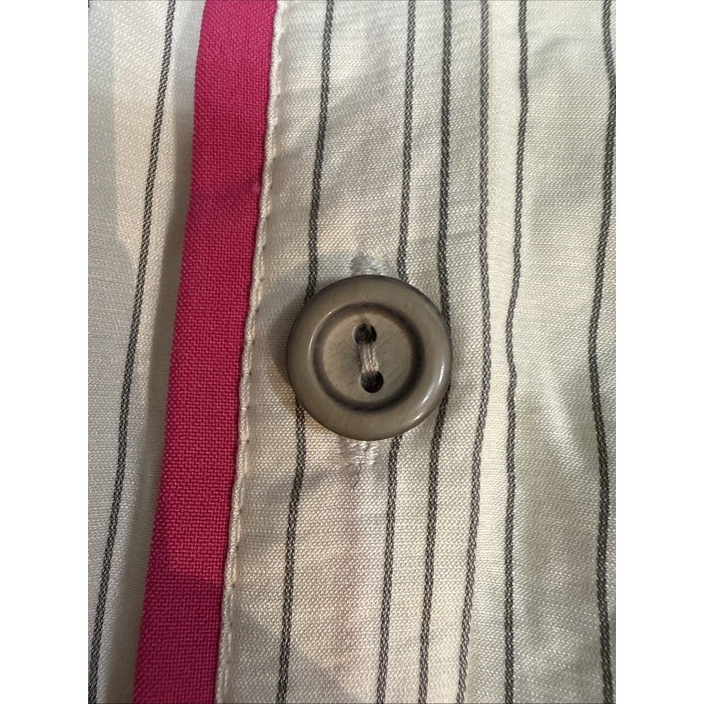 Julia by Love J Pinstripe 2 Piece Shorts Set Women L Cream Pink Co-Ord - Picture 4 of 9